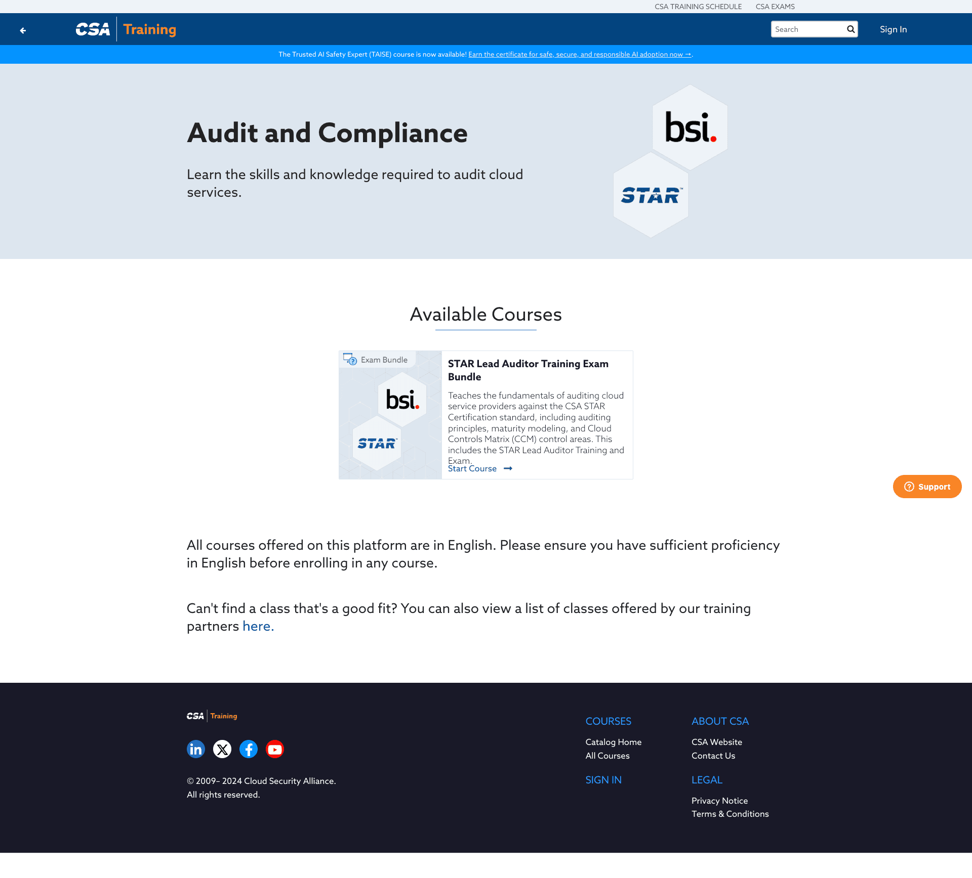 Audit & Compliance curriculum redesigned view