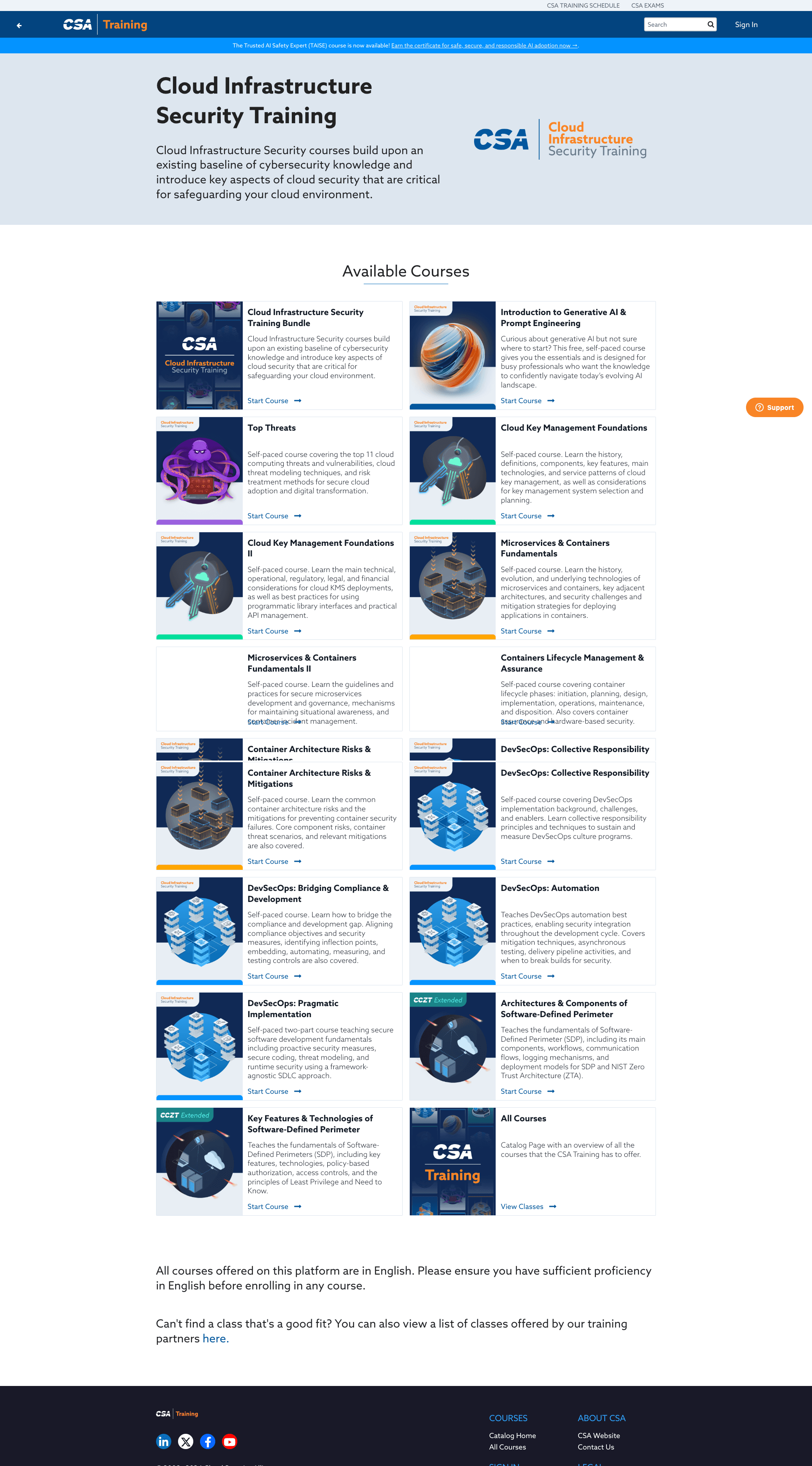 InfraSec programmes redesigned view