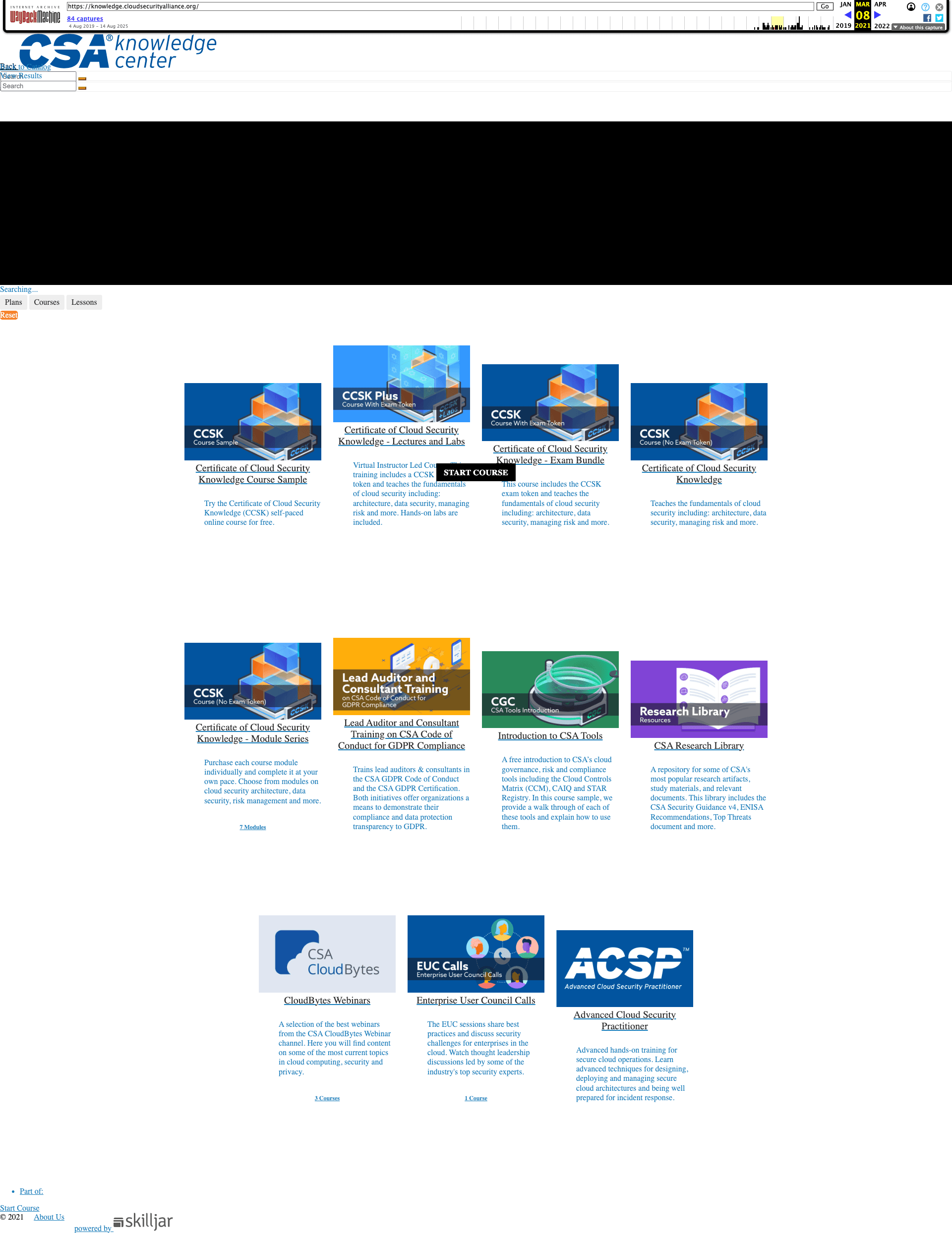 Knowledge Center landing before redesign